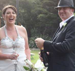 Happy wedding couple